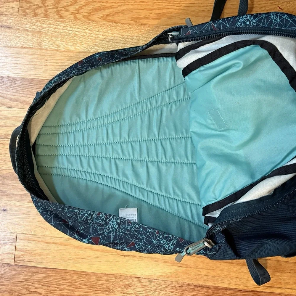 The North Face Vault Backpack  T196/T596 Rare Teal Maroon Geometric Day Pack